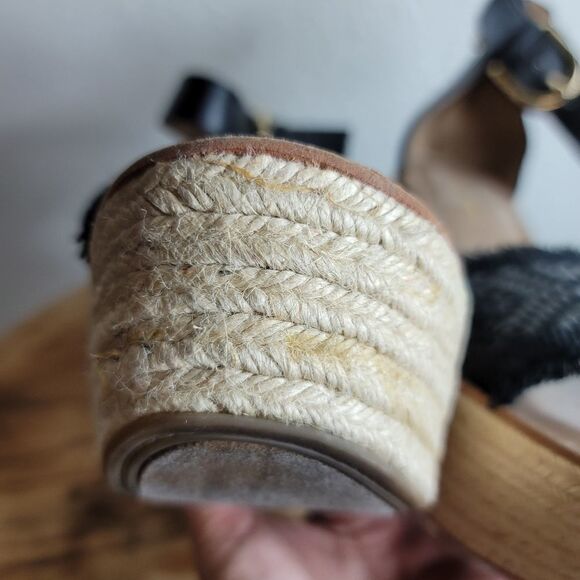 Tommy Hilfiger terrin Black raffia wedge sandals - Picture 9 of 11